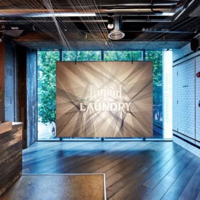 Liquid Laundry, wall art, restaurants, food and beverage, branding