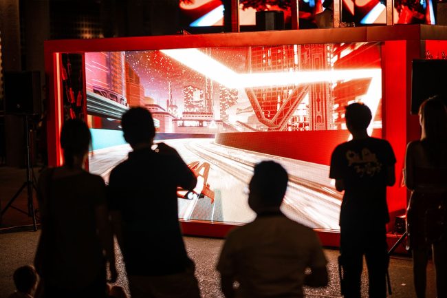 Close-up of the Budweiser-branded game at Found 158, Shanghai.